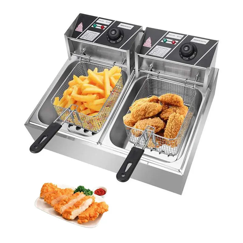 Premium Quality 4L+4L Deep Fat Fryer Double Pan with SS Body