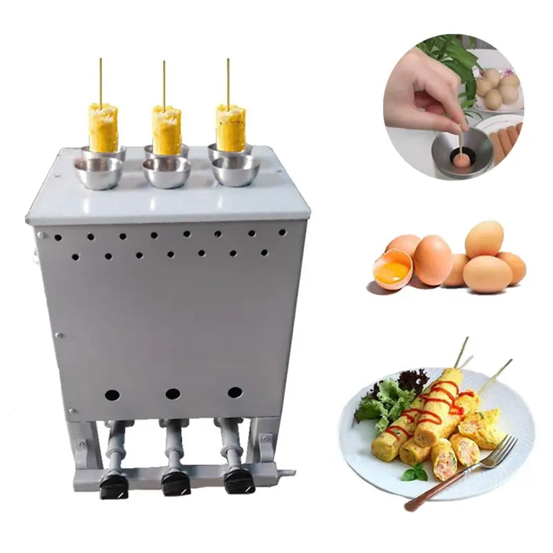 Commercial Gas Operated 6 Egg Sausage Roll/Hot Dog Maker Machine with Free Accessories