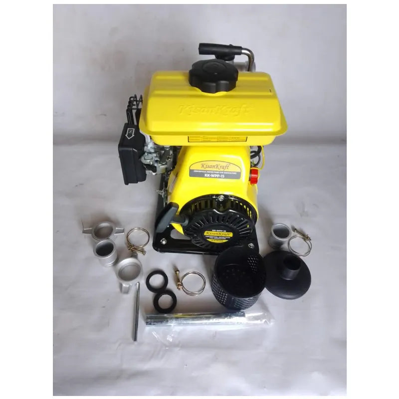 KisanKraft KK-WPP-10, 4-stroke 98-cc 1 inch Petrol Water Pump with Accessories